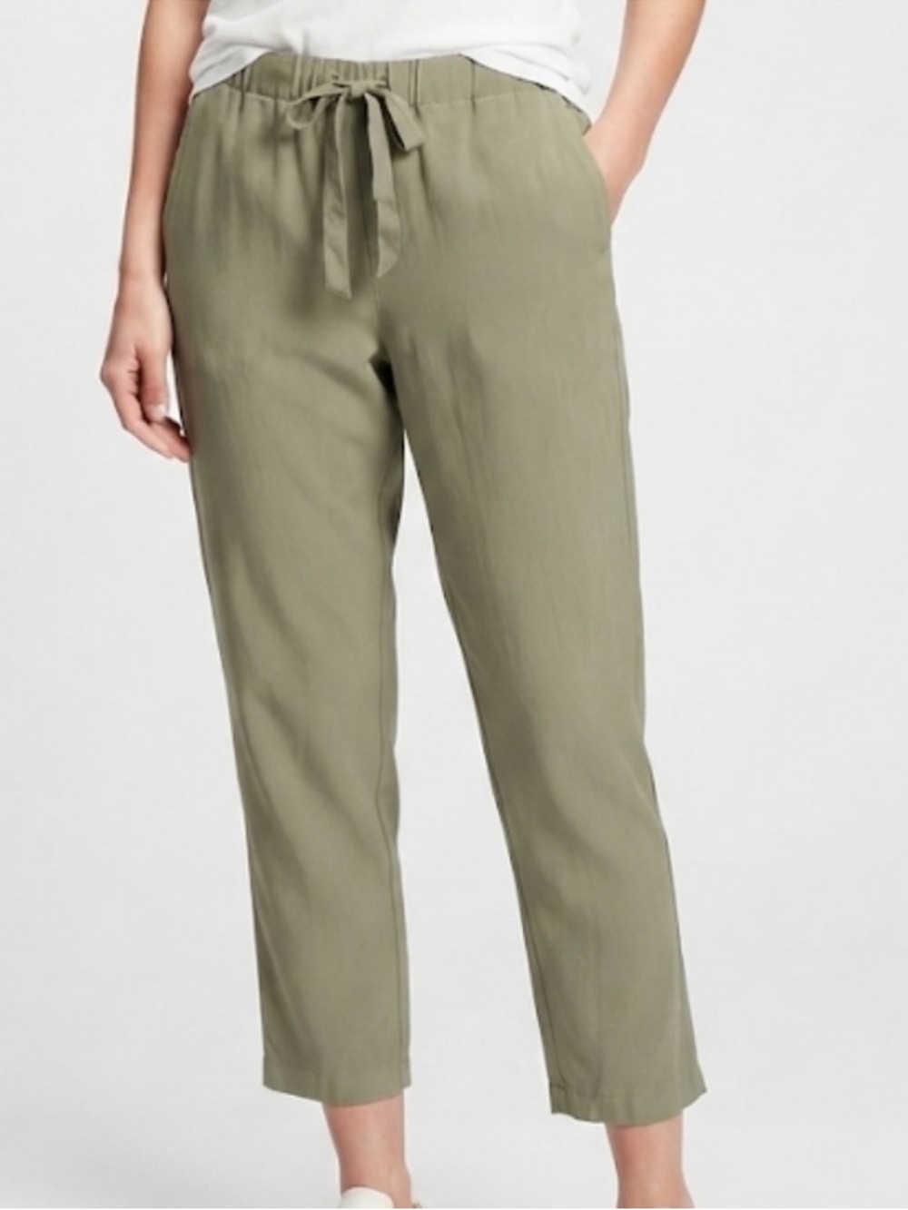 NWT Apt. 9 Bottoms Khaki Green Straight Leg Drawstring Waist Pockets XL